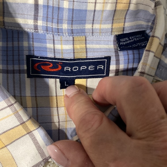 Men’s Roper shirt sleeve western shirt. Size L - Picture 2 of 5